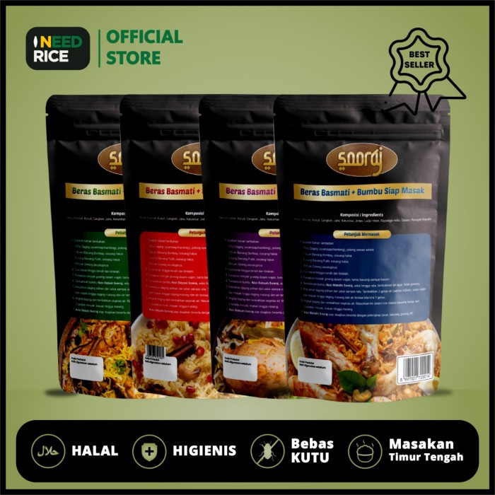 

Terlaris ✨ -Sooraj Nasi Mandhi Instant 240gr Beras Basmati+Bumbu Siap Masak-HALAL- 2.2.23