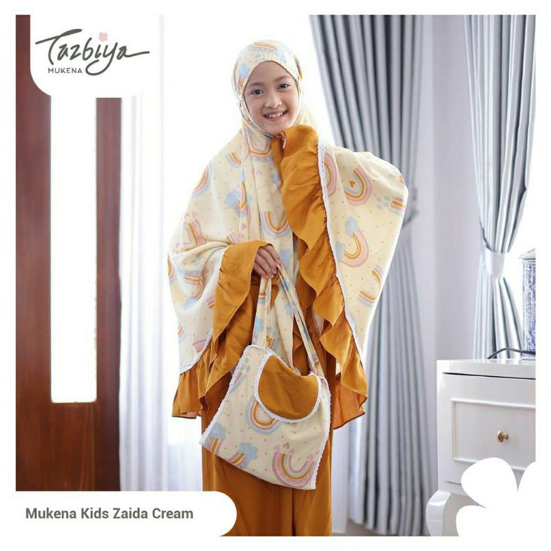 Mukena Tazbiya/Mukenah Tazkia Cantik Jumbo Dewasa Katun Rayon Adem Zaida/Zaida Kids couple