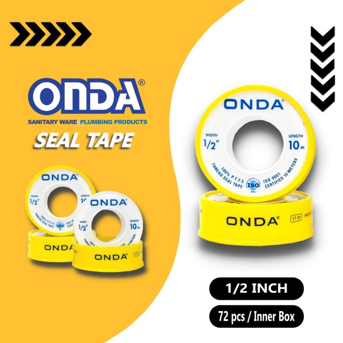 

ARS04 Sealtape Murah Onda 10meter Siltip Onda 10 meter Seal Tape Putih 10m