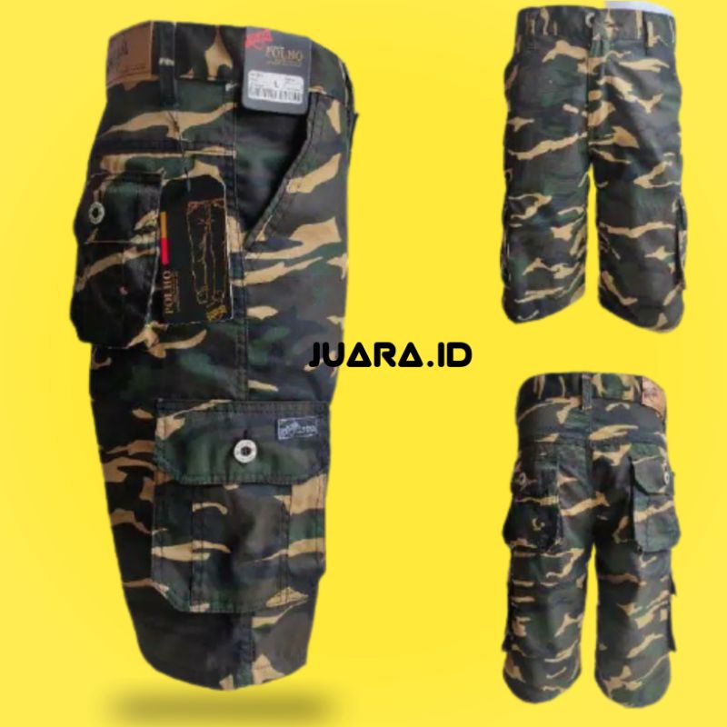 Celana Cargo Doreng Pendek TNI Loreng Pria Bahan Katun Tebel PDL Gunung