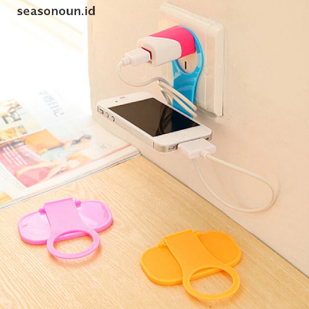 Seasonoun Foldable Phone Holder Penyimpanan Kabel Charger Charging Rack Gantungan Dinding Holder.
