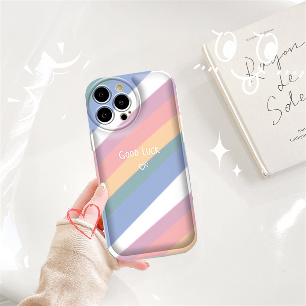 Rainbows Case OPPO A17 A57 A16 A16K A5S A12 A3S A12E A92 A52 F1S A53 A33 A31 A9 A5 A15 A15S A54 F9 C1 Care Bears Bantalan Udara TPU Phone Case Cover