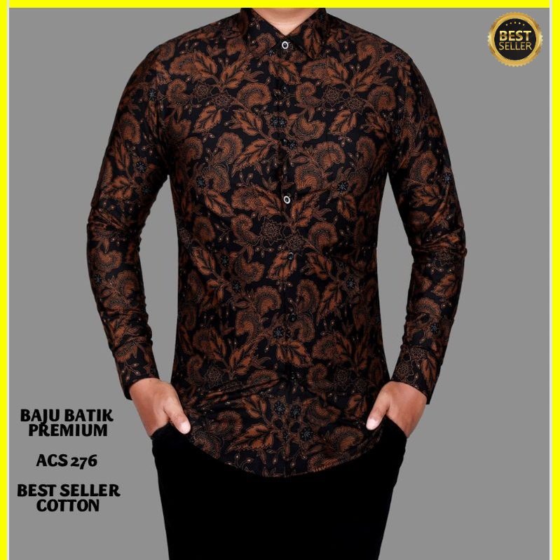 KEMEJA BAJU BATIK PRIA SLIM  FIT BEST SELLER KATUN HALUS LBL242 PREMIUM KEMEJA BLD JAKARTA