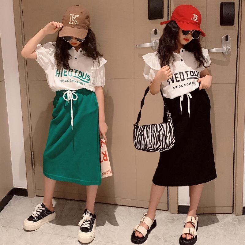 CHUBBI 43 Setelan Set Anak Perempuan Kaos + Rok Name Aveotous