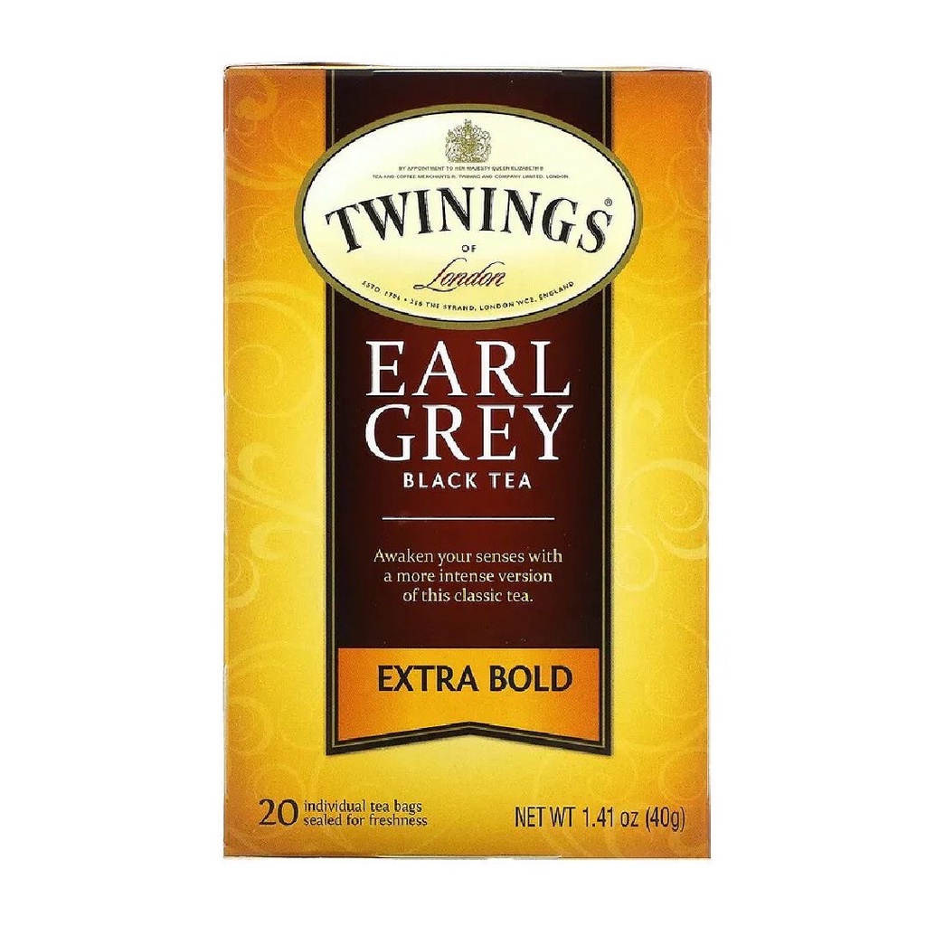 Twinings of London Earl Grey Black Tea Classic Extra Bold 20s x 2gr