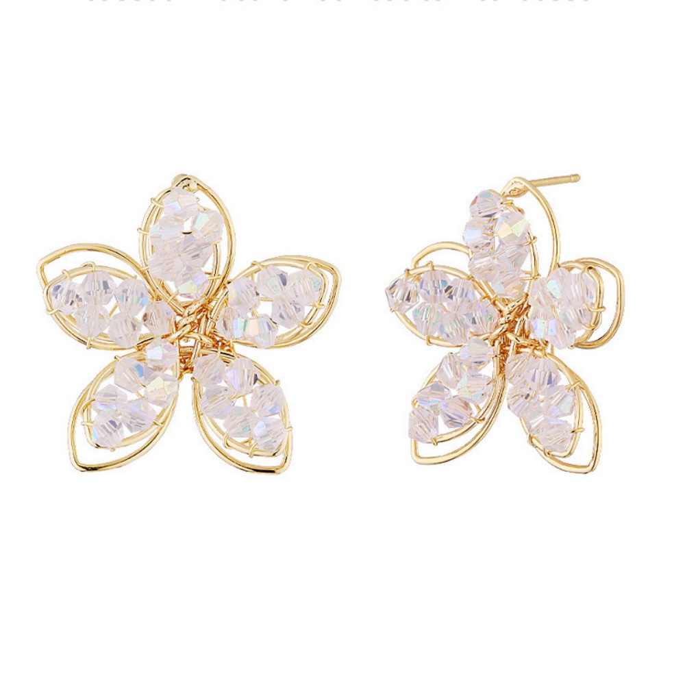 Fashion Anting Stud Bunga Kristal Ganda Untuk Wanita Perhiasan Aksesoris Hadiah SWET HEART JEWELRY