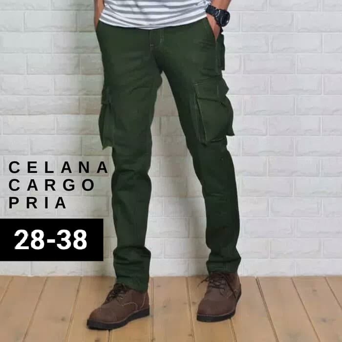 Celana Cargo Panjang Pria Original Jumbo Slimfit Army Laki Laki Murah Loreng Kargo Pant Big Size Dewasa Chargo Hitam Premium Jogger Distro Cowo Bahan Jeans Tebal