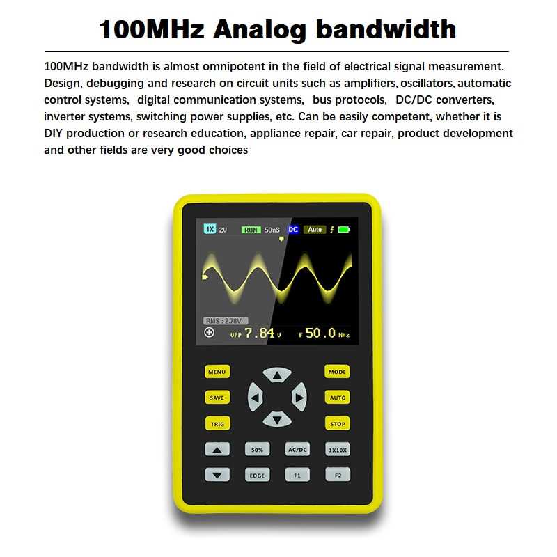 (BISA COD) FTIHSHP FNIRSI Digital Oscilloscope Handheld Portable 100MHz 500MS/s - 5012H