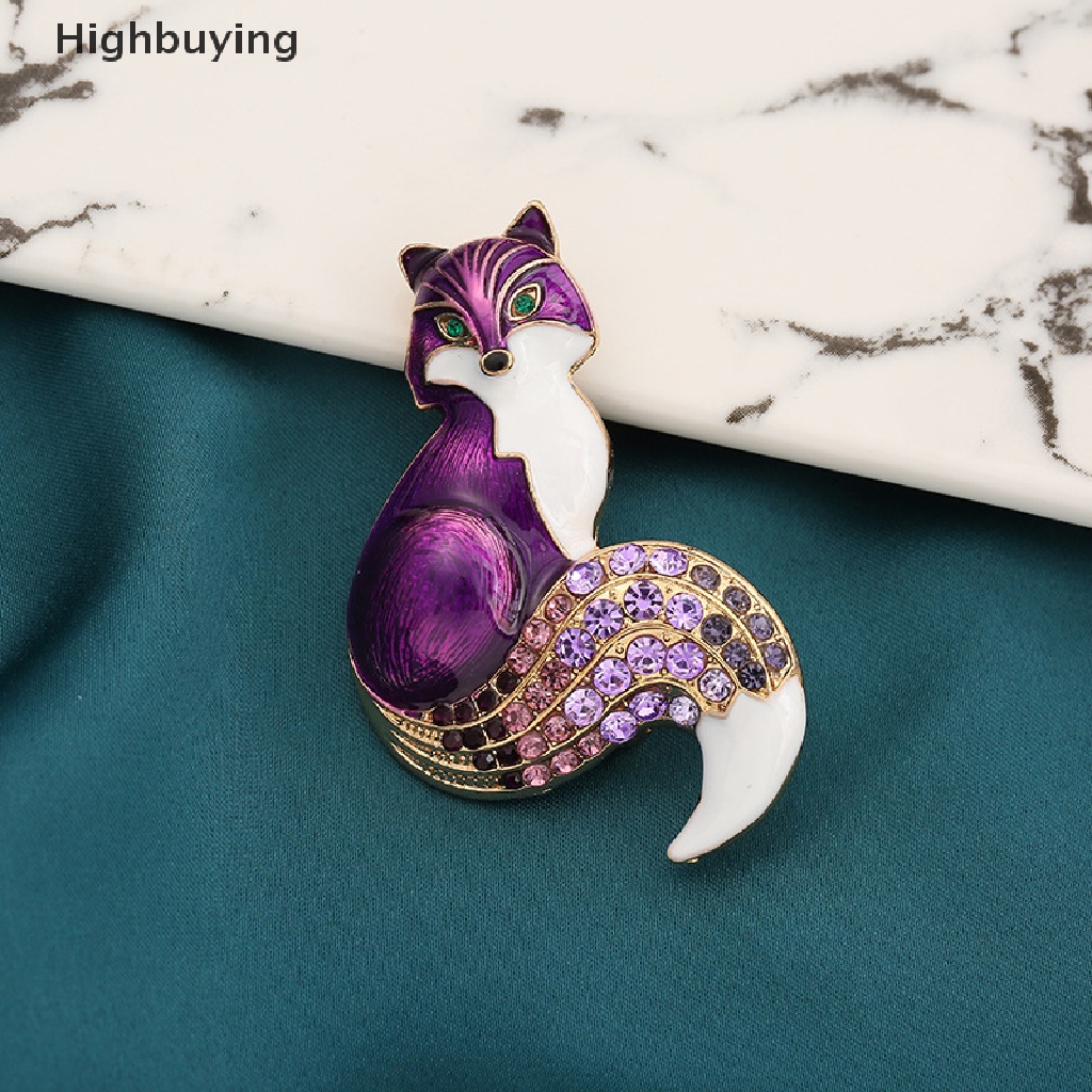 Hbid Vintage Berlian Imitasi Enamel Fox Bros Temperamen Kepribadian Multi-Warna Bros Logam Hewan Korsase Kerah Pin Syal Tas Pakaian Perhiasan Hadiah Glory