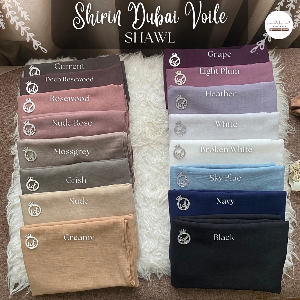 [buy 1 get 1] 11-15 November 2023 • Shireen Dubai Voile Shawl - Pashmina voal voile premium shirin shireeenz pashmina dubai