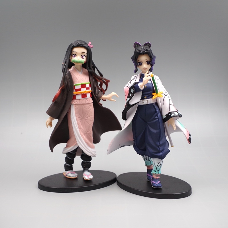 Anime Demon Slayer Figure Kamado Tanjirou Nezuko PVC 16cm Action Figure Model Zenitsu Figurine Inosuke Patung Mainan