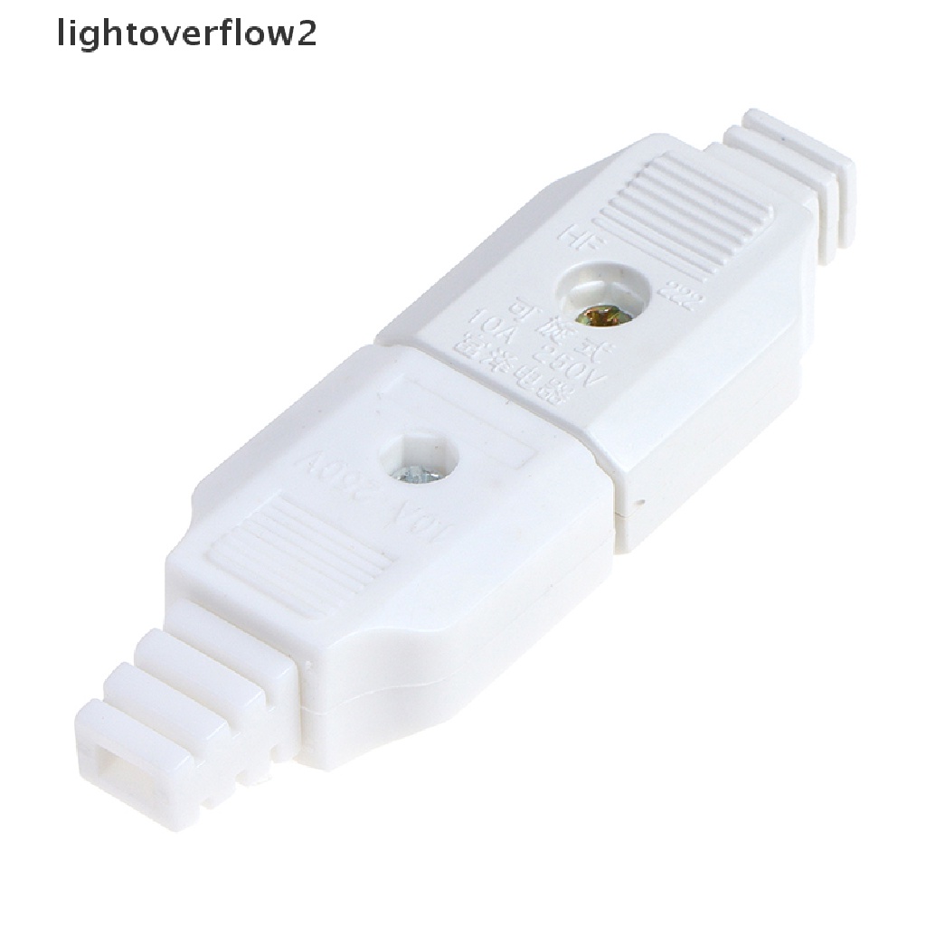 [lightoverflow2] Us 2pin Datar AC Listrik Power Male Plug Female Socket Outlet Adaptor Kawat [ID]