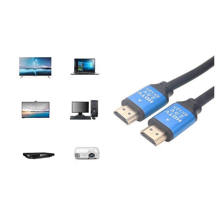 Kabel HDMI HDTV 2.0 4K 2x 2K High Speed Panjang 1.5 3 5 10 15 20 30 M