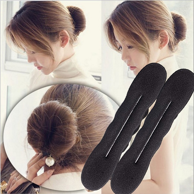 Women Hair Scrunchies Twist Donut Bun Curler DIY Donut Sanggul Alat Styling Rambut Magic Hair Bun Maker Ladies Simple Sponge Wrap Hair Band Fashion Styling Hair Band