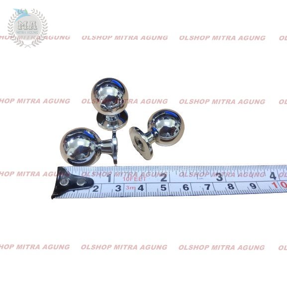 OLS Handle Tarikan Laci Bulat Knob Tarikan Laci Knop Bulat Chrome 1 Inch MA