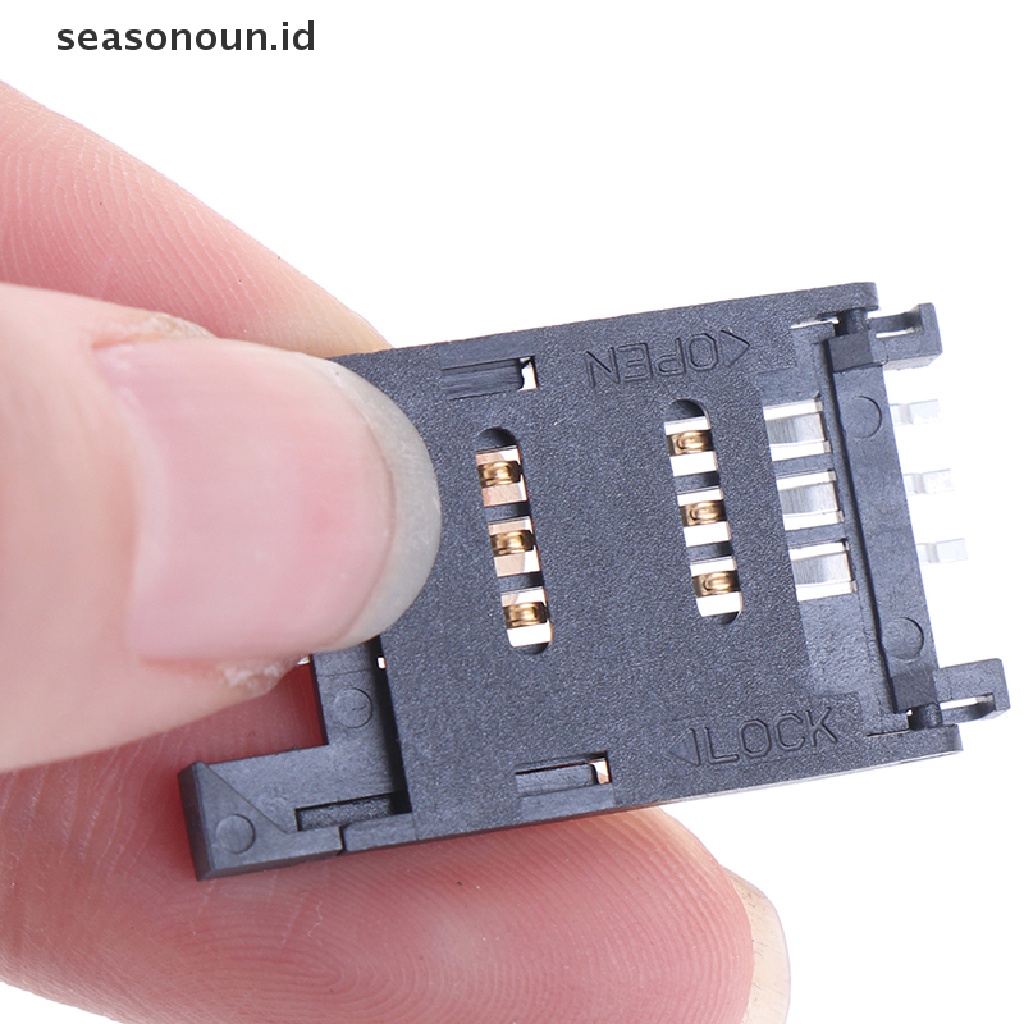 Seasonoun 10PCS Holder SIM Card Soket Kartu 6PIN Konektor Slot SIM Card Untuk Telepon.