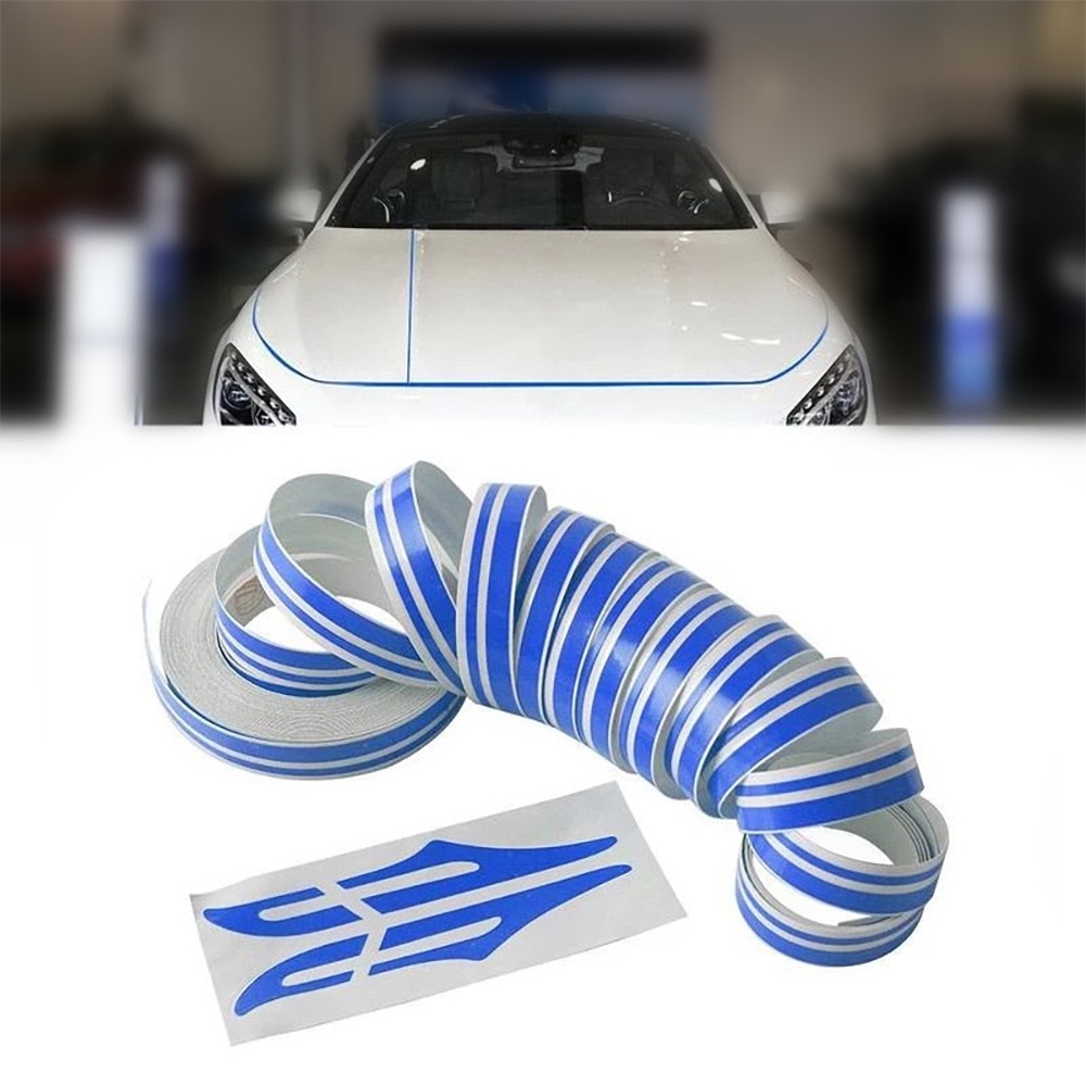 1set Warna Solid Body Mobil Decal Multicolor Vinyl PinStripe Stiker Garis Ganda Steamline Tape Auto Styling Aksesoris Motor DIY Dekorasi