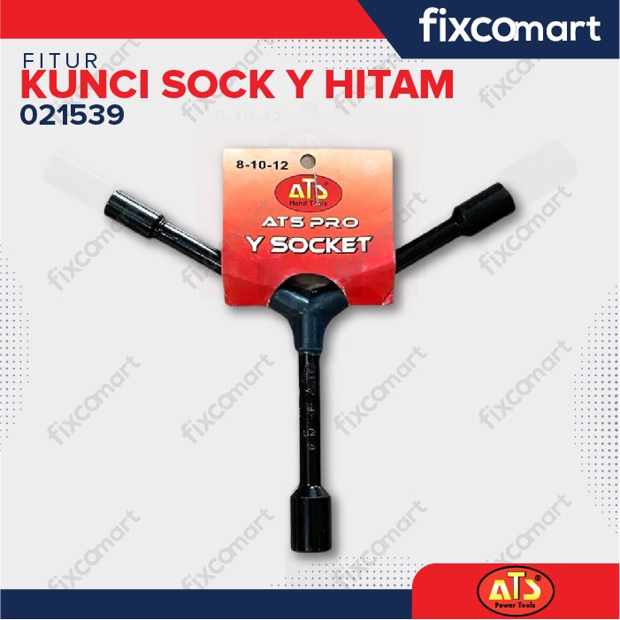 KUNCI SOCKET Y HITAM &quot;ATS&quot; 8X10X12MM