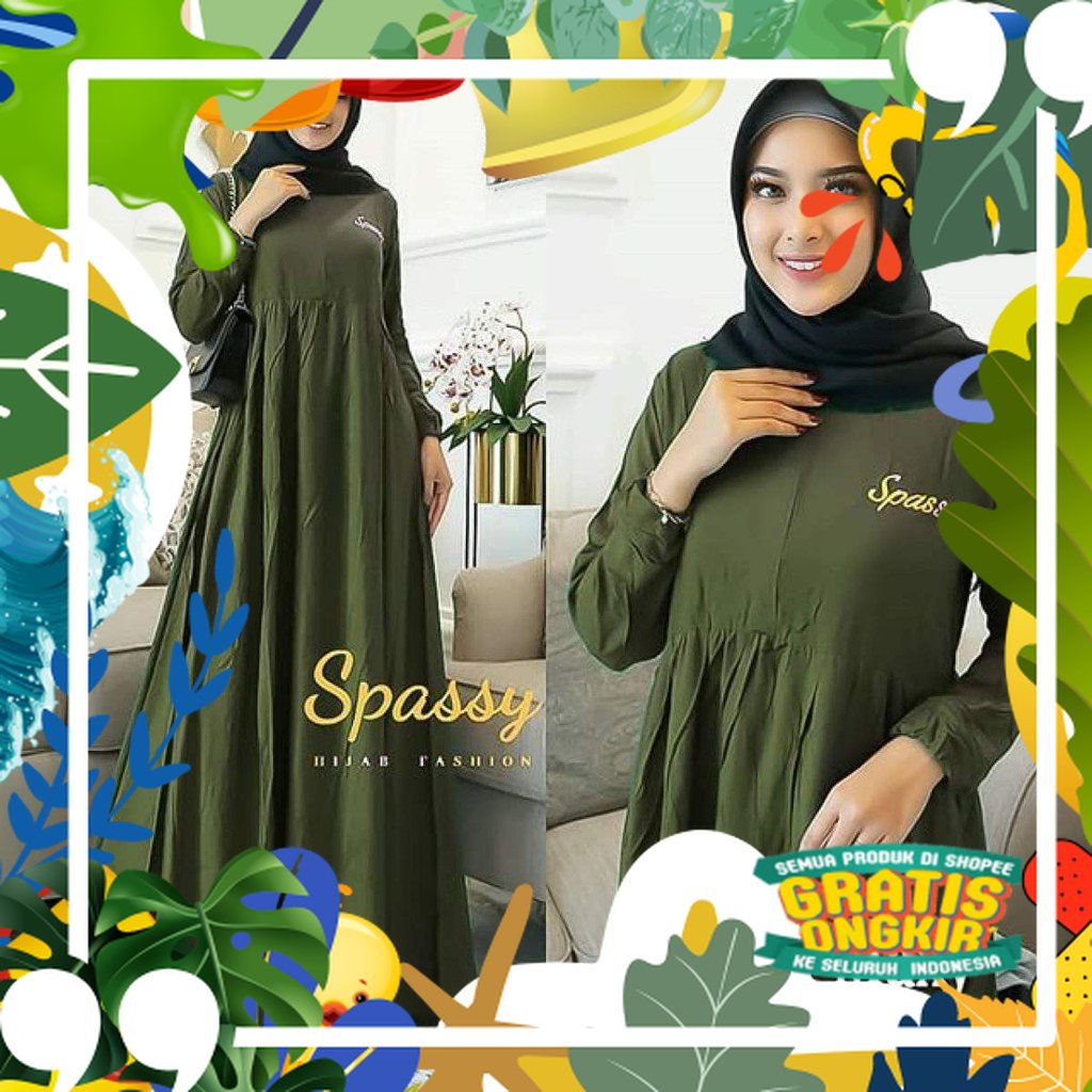 Nabila Maxy Dress / Gamis Rayon / Bahan Katun Rayon Premium / Gamis Polos Bahan Adem / Gamis Busui/ 