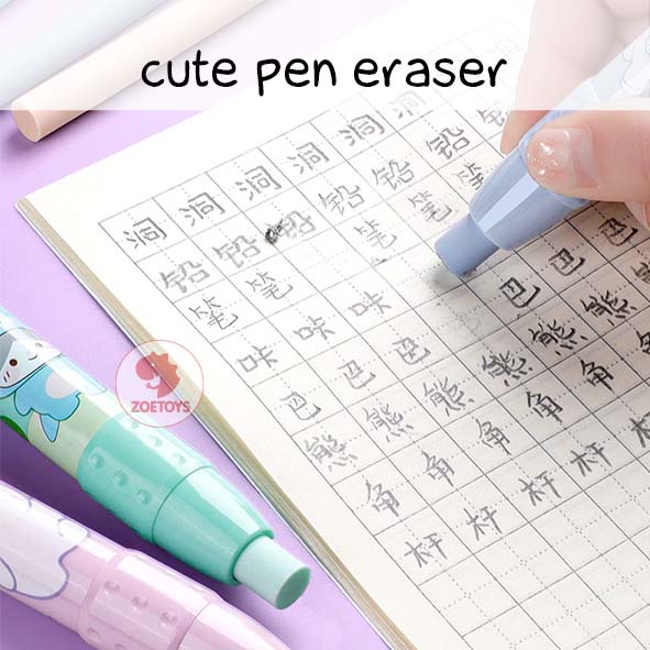 Zoetoys Cute Pen Eraser | Penghapus Pensil Mekanik Lucu Gambar Kartun Mechanic Korean Style Eraser Mechanic Pencil | Perlengkapan Menullis Sekolah Anak