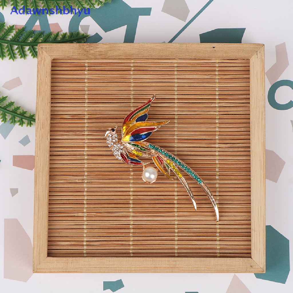 Adhyu Crystal Phoenix Bird Brooches For Women Enamel Flying Beauty Bird Party Office Brooch Pin Gifts Phoenix Oil Dripping Brooch ID