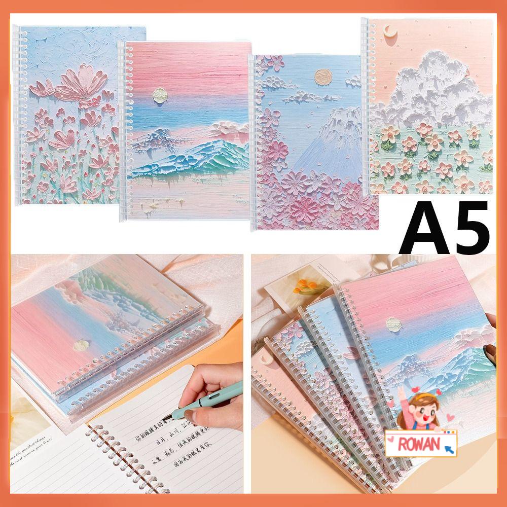 R-flower A5 Landscape Notebook Alat Tulis Kosong Notepad Jurnal Diary Gaya Cina