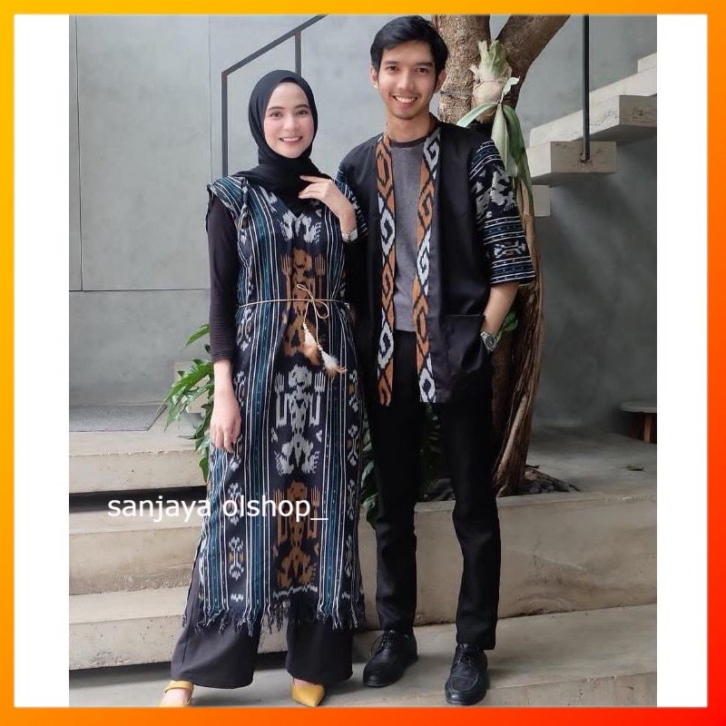 baju batik tenun DRESS KAFTAN - BAJU TENUN ETNIK - BAJU TENUN COUPLE- BAJU TENUN WANITA - COUPLE PAS