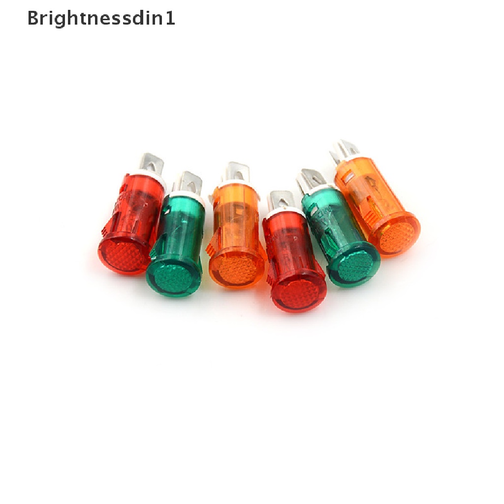 [Brightnessdin1] 10pcs Lampu Sinyal 10mm Merah Hijau Kuning Lampu Indikator Cahaya 12V 24V 220V Butik