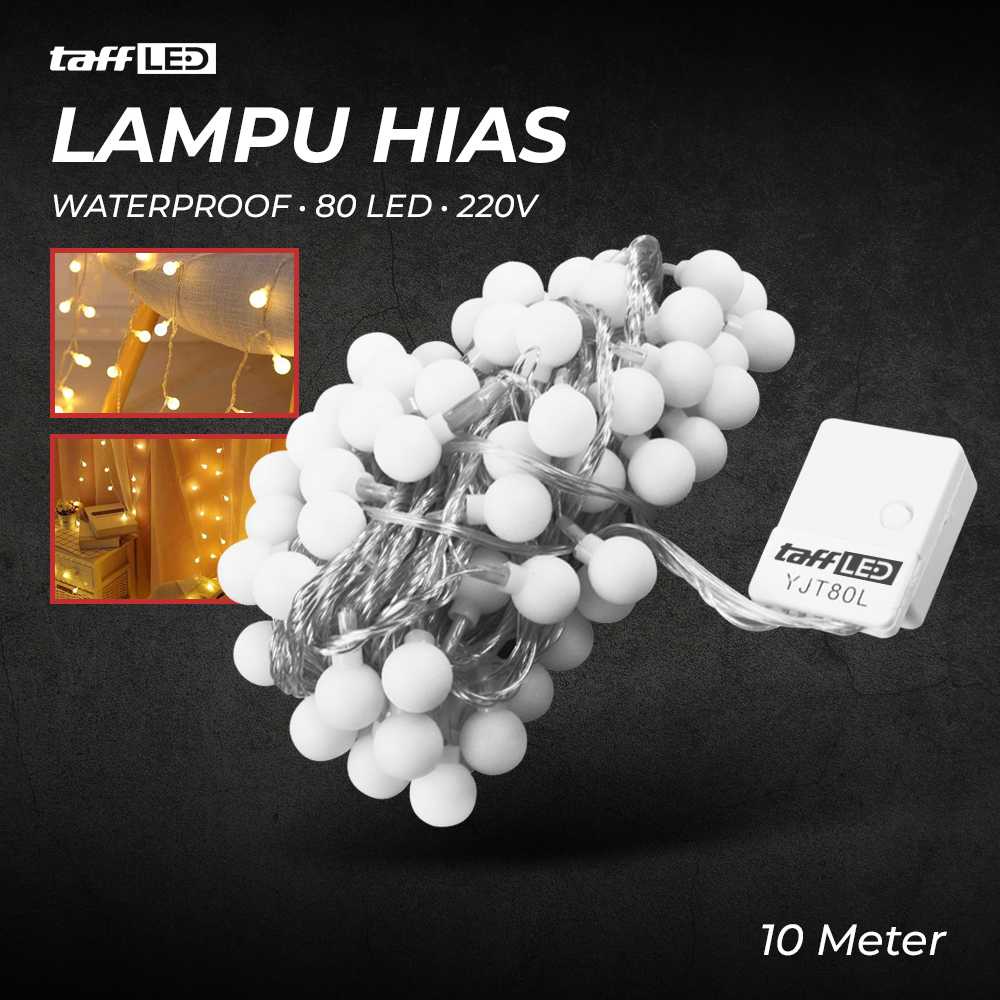 (BISA COD) FTIHSHP LED Lampu Hias String Lights Waterproof 80 LED 220V 10M Model Ball - YJT80L