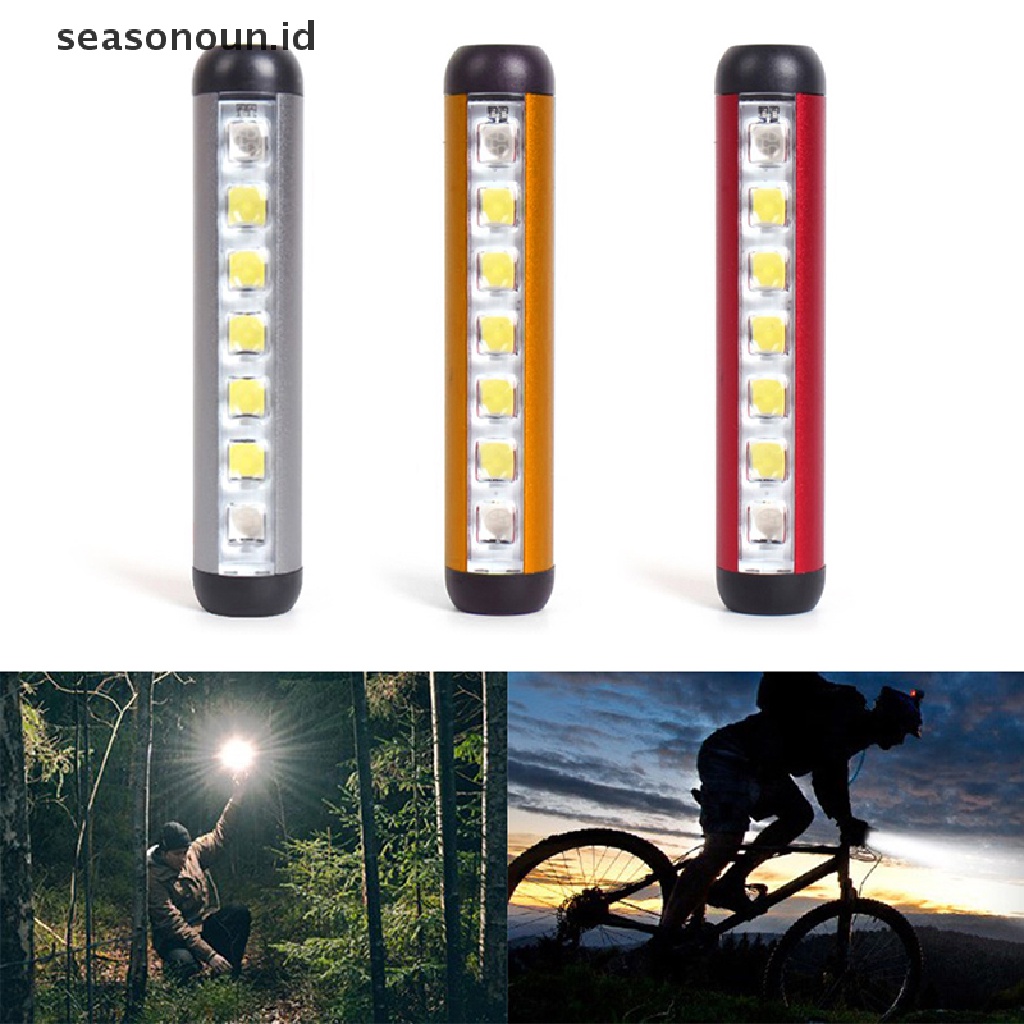 Seasonoun Senter LED Mini COB Lamp Obor Sangat Terang Dengan Clip Magnet Work Light.
