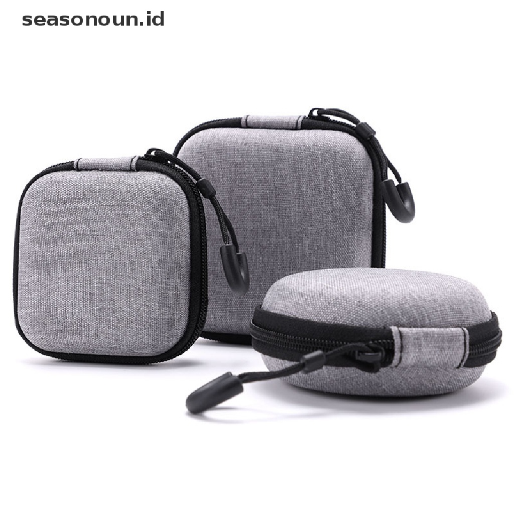 Seasonoun Tas Penyimpanan Earphone Kecil EVA Earbud Holder Hard Shell Kabel Data Organizer Bag Earbud Pelindung Daya Serap Case Wadah Kantong Koin.