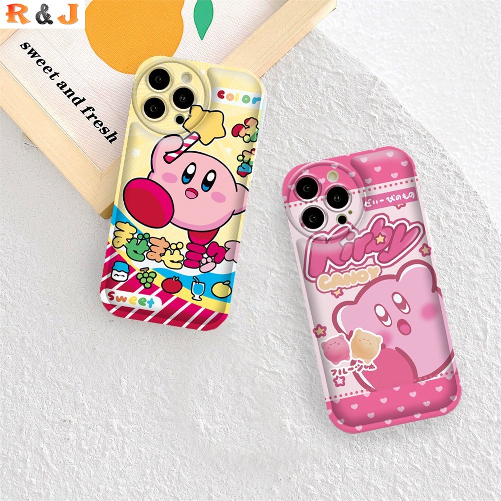 Case OPPO A17 A57 A16 A16K A5S A12 A3S A12E A92 A52 F1S A53 A33 A31 A9 A5 A15 A15S A54 F9 C1 Kirby Kartun Lucu TPU Air Cushion Phone Case Cover