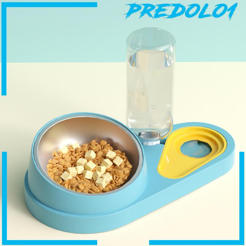 [Predolo1] Mangkok Mangkuk Ganda Anjing Kucing Miring Feeder Detachable