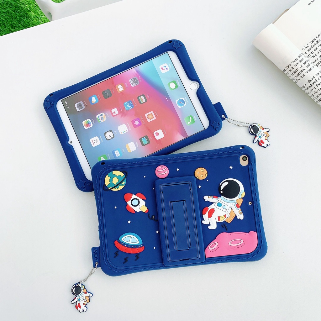 Untuk Huawei MatePad SE 10.4 (2022) AGS5-L09 AGS5-W09 10.4-inch Fashion Silikon Lembut Tablet Stand Pelindung Case Lucu Kartun Langit Berbintang Astronot Cover Adjustable Support Casing