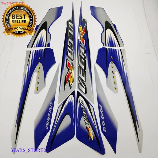 (ORI) Striping Yamaha Vega r new 2006 2007 silver biru list body standar KUALITAS ORIGINAL PABRIK