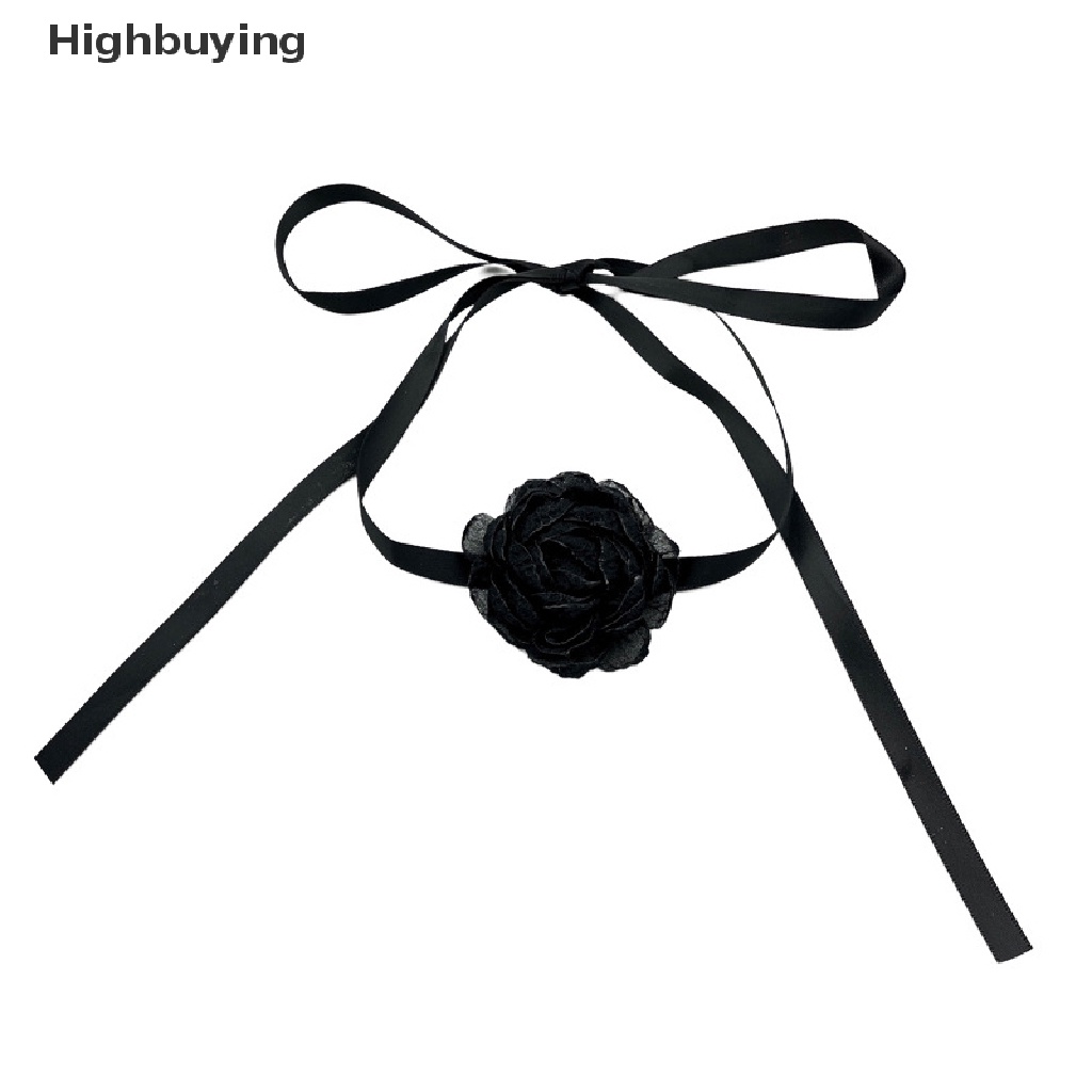 Hbid Retro Hitam Pesta Makan Bunga Besar Renda Choker Kerah Sexy Neck Band Kalung Untuk Wanita Perempuan Perhiasan Glory