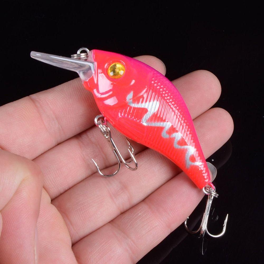Agustinina Umpan Keras Crankbaits Hooks 7.5cm 12g Simulasi Ikan Lure Crankbait Bergaris Umpan Mengambang Buatan Wobbler Ikan Dengan Mata 3D Umpan Ikan Gemuk Kecil