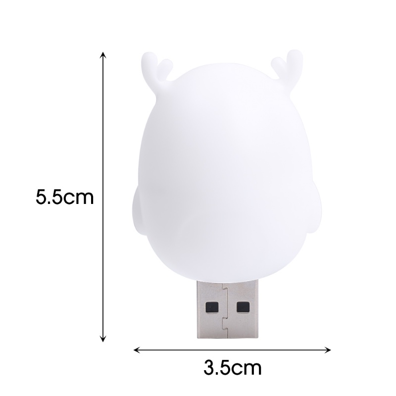 [Harga Grosir] Rusa Lucu Mini USB Lampu Malam LED Super Terang Perlindungan Mata Lampu Buku Hemat Energi Lampu Baca Komputer Ponsel Power Charging Plug Light