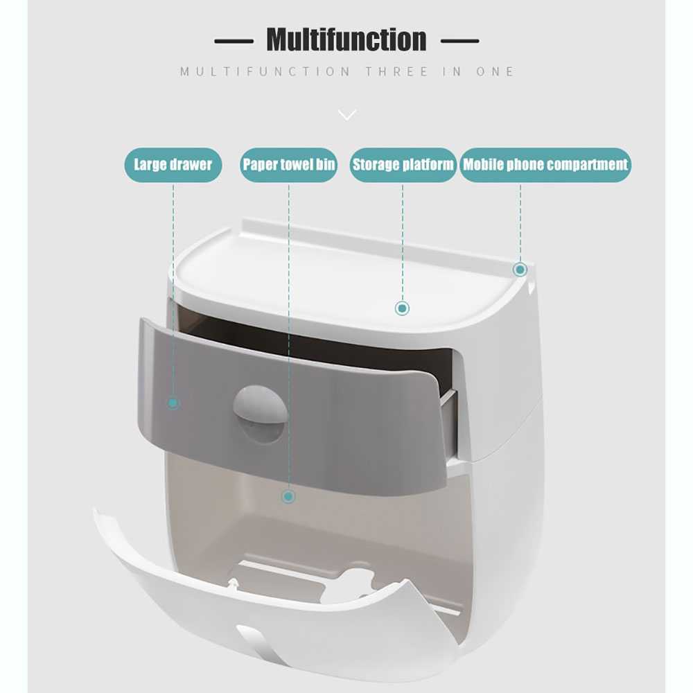 (BISA COD) FTIHSHP Ecoco Kotak Tisu Storage Toilet Paper Box Dispenser Double Layer - E1804