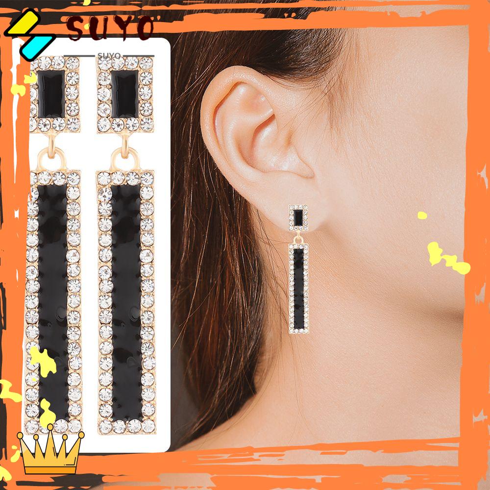 Suyo Anting Drop Geometris Perhiasan Pesta Cantik Untuk Wanita Anting Menjuntai Sederhana