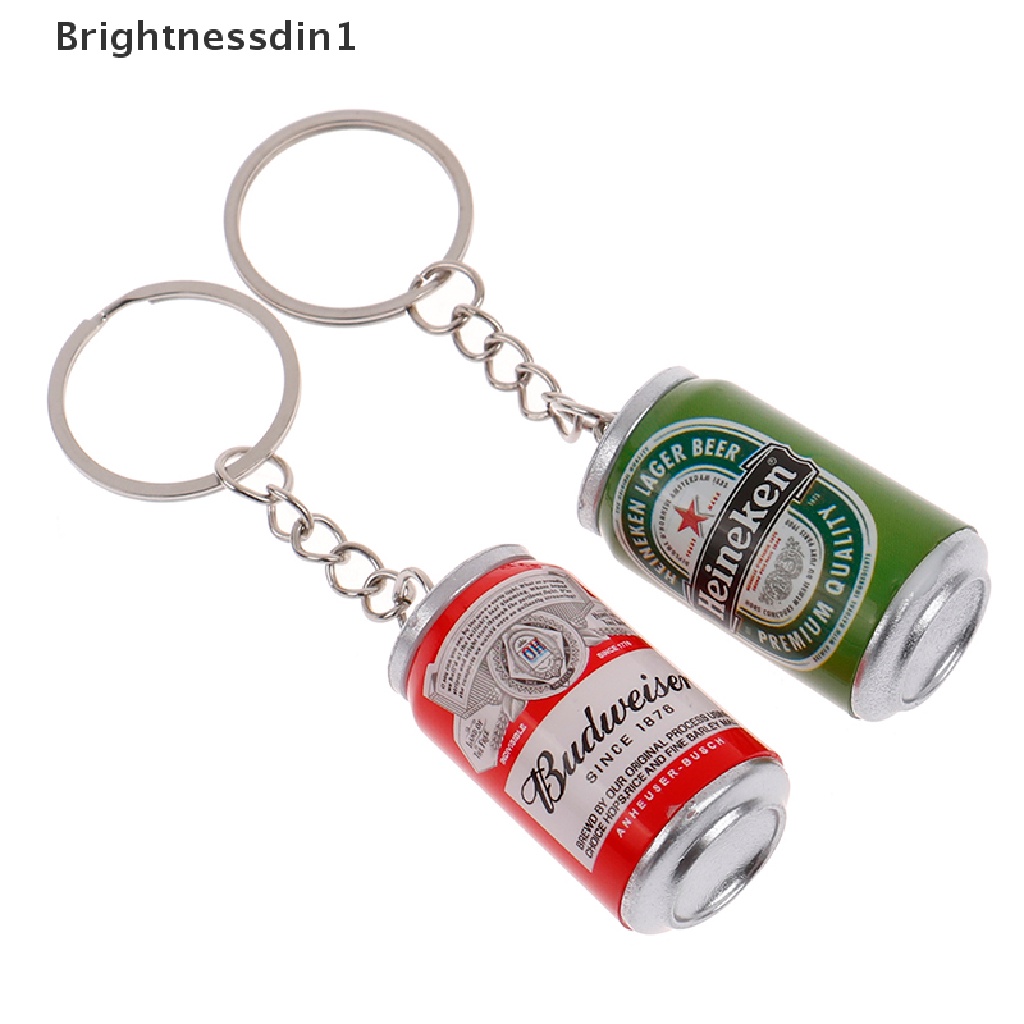 [Brightnessdin1] Simulasi Gantungan Kunci Bir Kaleng Beer Can Keyring Pasangan Keren Ransel Dekorasi Butik