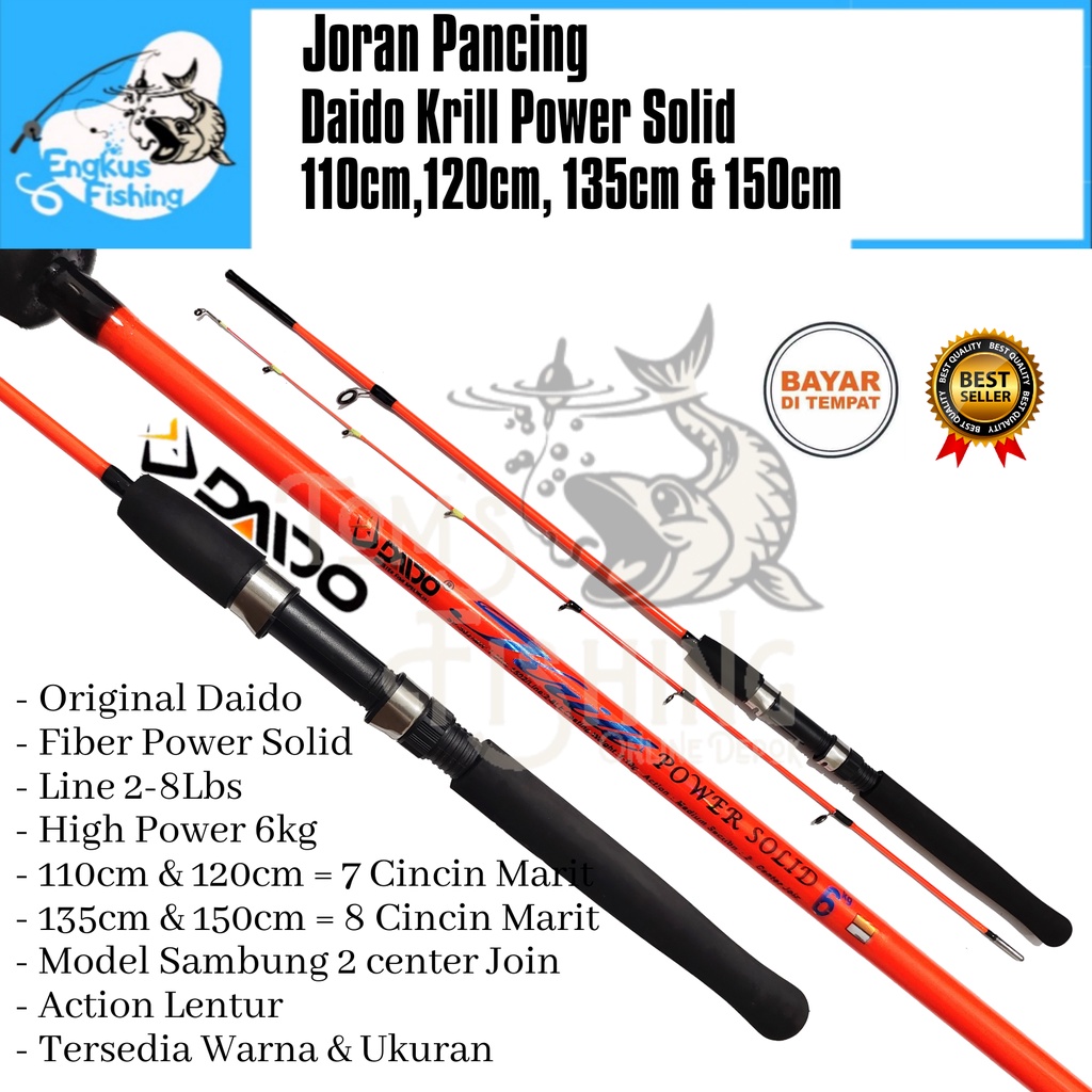 Joran Pancing Daido Krill 110cm - 150cm (2-8lbs) Ultra Light Fiber Solid - Engkus Fishing