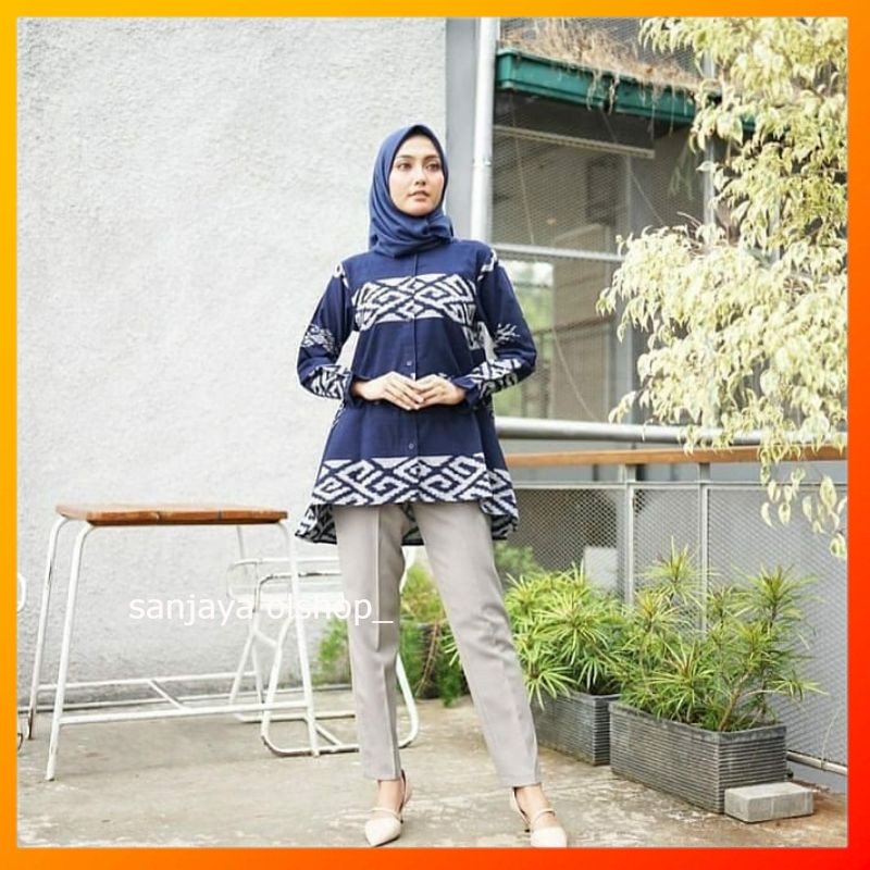baju batik tenun blouse tenun - blouse etnik - baju tenun - baju etnik - atasan tenun - blus tenun