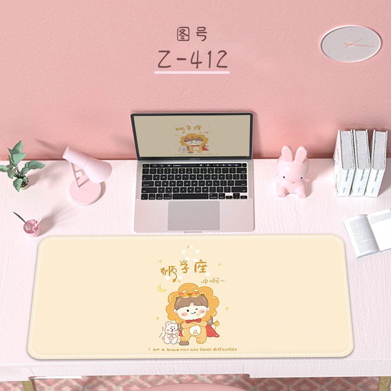 Mouse Pad Oversized Alas Meja Komputer Dua Belas Konstelasi Rumah Kantor Mouse Pad Gadis Penampilan Tinggi Lucu Kreatif Mouse Pad