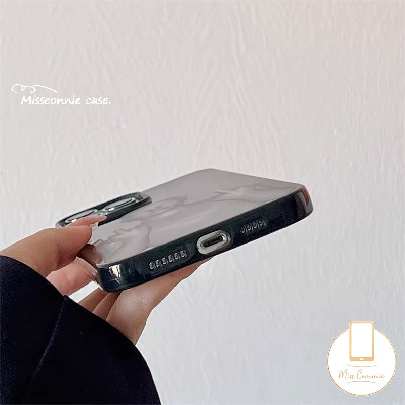 Case Keren Papan Catur Kompatibel Untuk IPhone 7plus XR 11 14 13 12 Pro Max7 8 Plus X XS Max SE 2020 Kreatif Lucu Cyberpunk Hitam Glossy Shockproof Halus Soft Cover