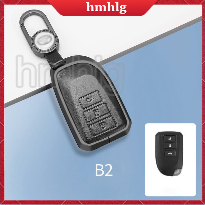 [Tersedia] Untuk Cover Kunci Mobil Toyota Vios Yaris Aluminium Alloy Kulit Keyless Remote Smart Key Casing