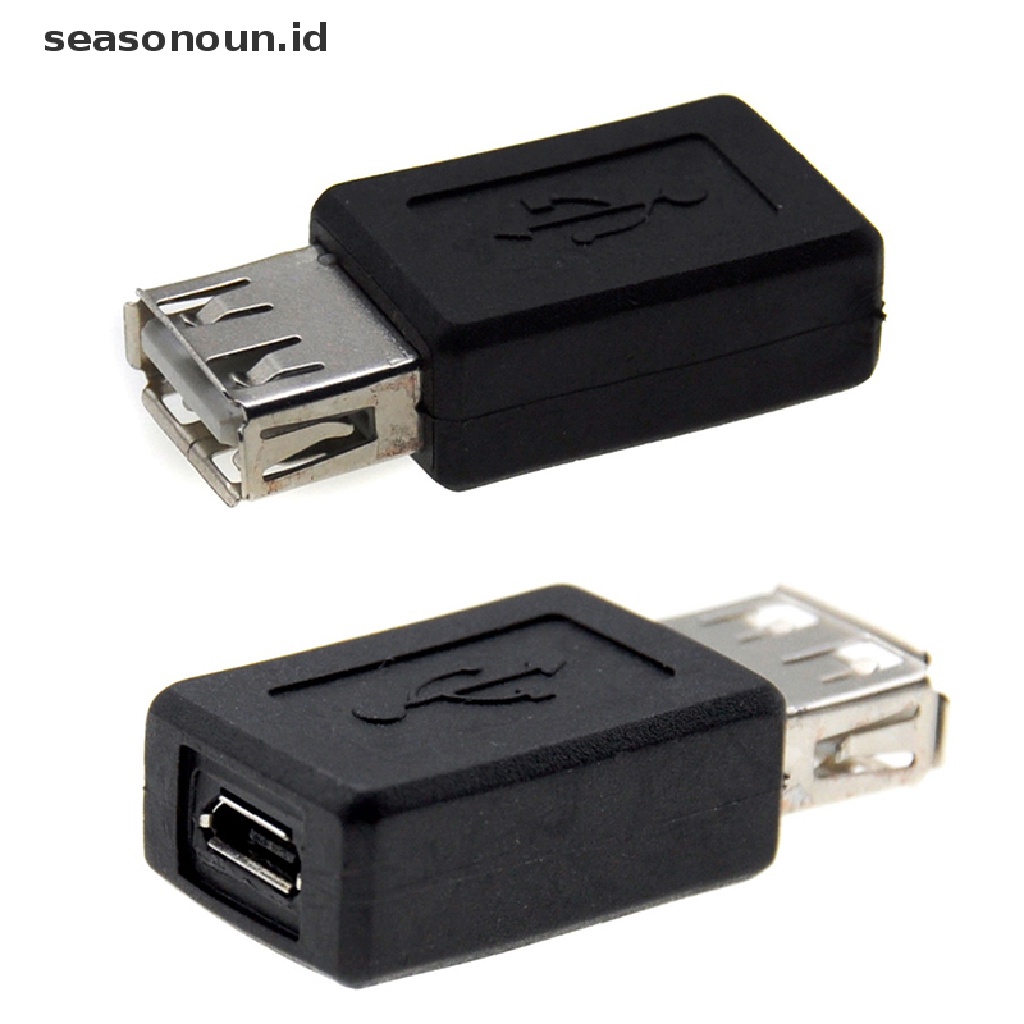 Seasonoun Desain Sederhana Baru USB 2.0 Female to Mini USB Female Converter Adapter Plug.