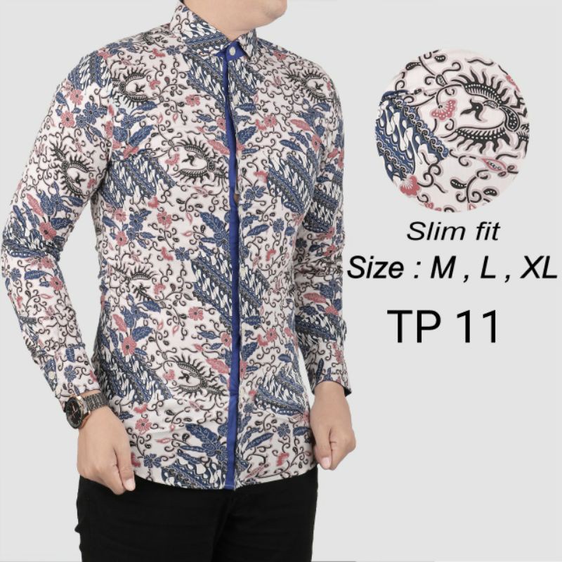 HEM KEMEJA BATIK PRIA SLIM FIT MODERN MEWAH KUALITAS TOP D640 MEWAH PREMIUM BAJU ELEGANT SIZE M L XL  SKU MS JAKARTA