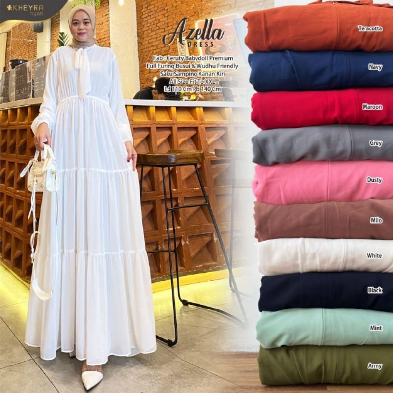 Azella dress by Kheyra //DRESS//DRESS WANITA//DRESS MUSLIM WANITA//GAMIS MUSLIM//GAMIS DAILY//GAMIS 