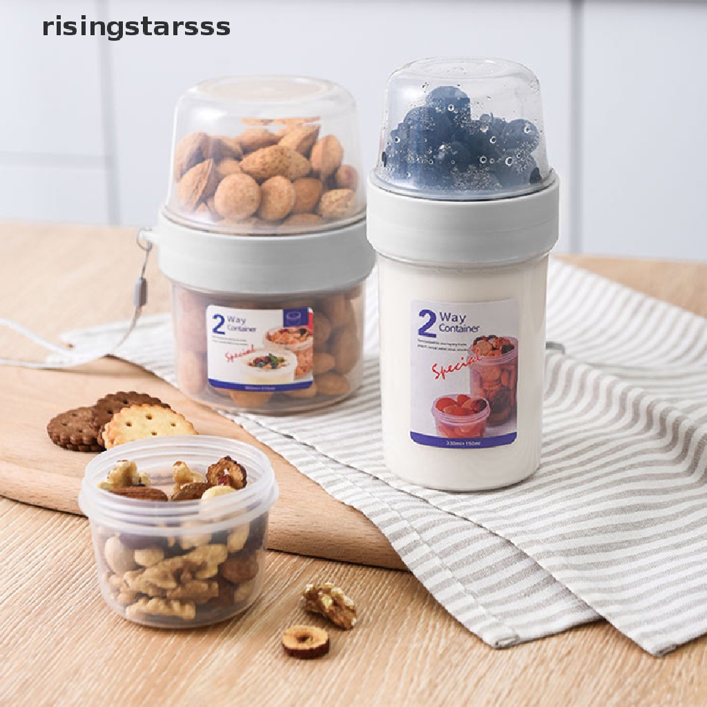 Rsid Span-new Breakfast Oatmeal Cereal Nut Yogurt Salad Cup Seal Container Set Dengan Garpu Saus Cup Lid Bento Tuppers Food Taper Bowl Lunch Jelly